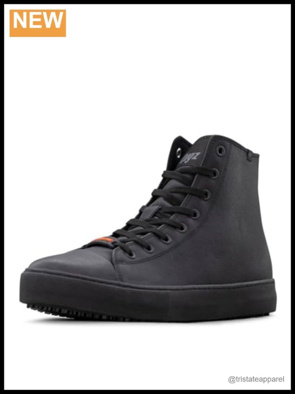 Slip-Resistant Leather Work Sneaker Lace-Up Cushioned Insole